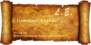 Lindmayer Enikő névjegykártya